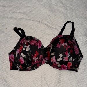 Floral Noir Pink Bra